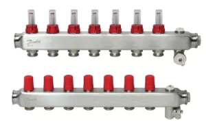 danfoss-7-agizli-yerden-isitma-kollektoru danfoss yerden ısıtma kollketörü 7 ağızlı